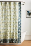 Anthropologie Zhana Cotton Printed Shower Curtain In Multi