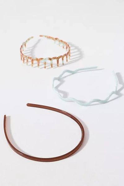 Anthropologie Zigzag Headbands, Set Of 3 In Pink