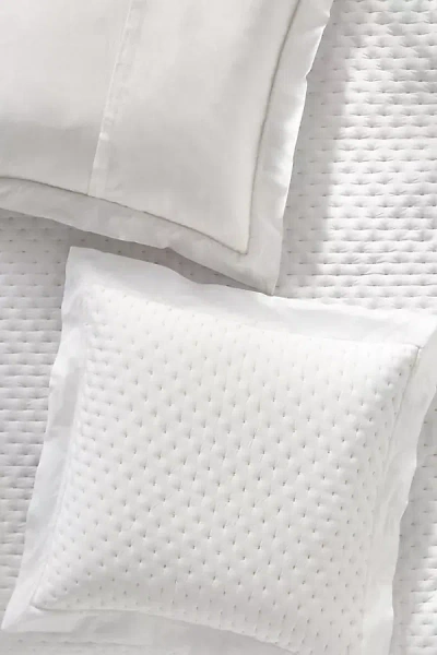 Anthropologie Zina Cotton Embroidered Woven Euro Sham In White