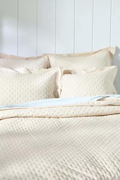 Anthropologie Zina Cotton Embroidered Woven Quilt In Neutral