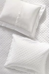 Anthropologie Zina Cotton Embroidered Woven Shams, Set Of 2 In White