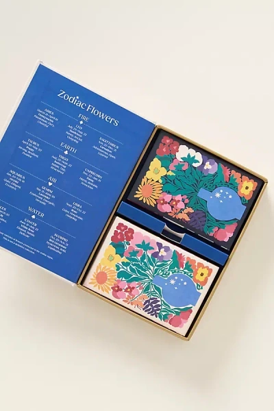 Anthropologie Zodiac Flowers Playing Card Set In Multi