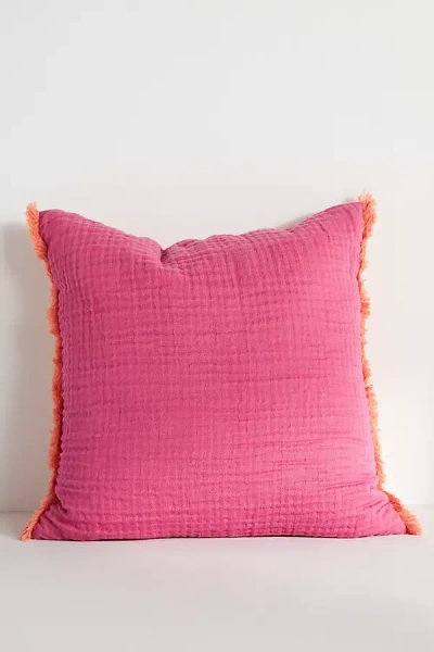 Anthropologie Zora Gauze Pillow In Pink