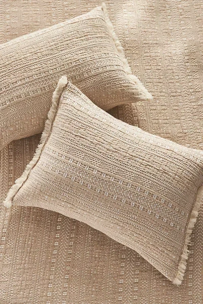 Anthropologie Zuri Cotton Jacquard Shams, Set Of 2