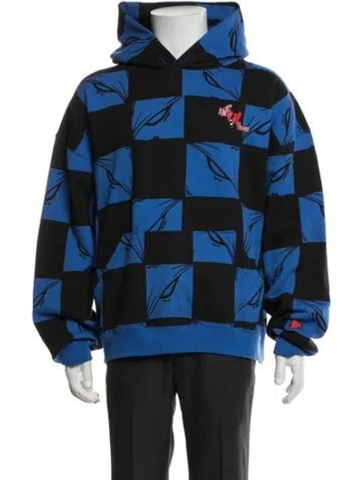 Pre-owned Anti Promo 99 Eyes Plaid Print Hoodie In Blue