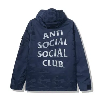 Pre-owned Anti Social Club 5th Dimension Alpha Jacket In Blue Camo