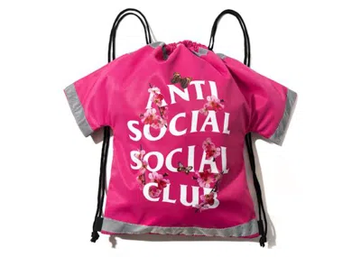 Pre-owned Anti Social Club Cute Af Drawstring Bag In Pink