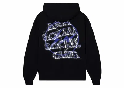 Pre-owned Anti Social Club Fragment Bolt Hoodiein Black/navy Blue