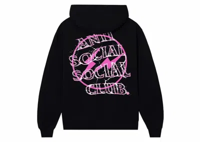 Pre-owned Anti Social Club Fragment Bolt Hoodiein Black/pink