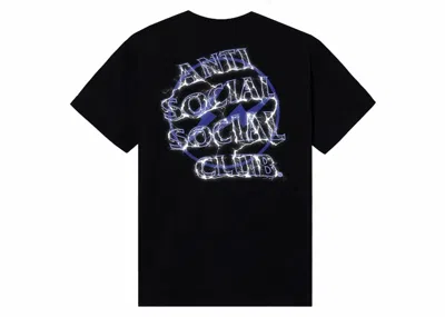 Pre-owned Anti Social Club Fragment Bolt Tee Shirtin Black/navy Blue