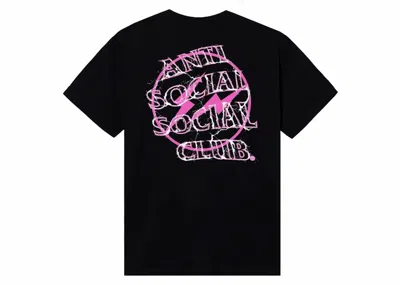 Pre-owned Anti Social Club Fragment Bolt Tee Shirtin Black/pink In Multi