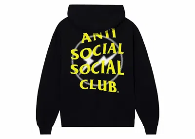 Pre-owned Anti Social Club Fragment Half Tone Hoodiein Black/yellow In Multi