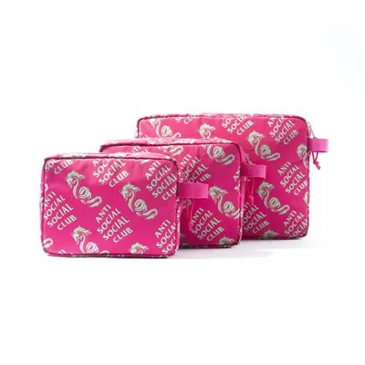 Pre-owned Anti Social Club Garden Grove Bag Set In Pink