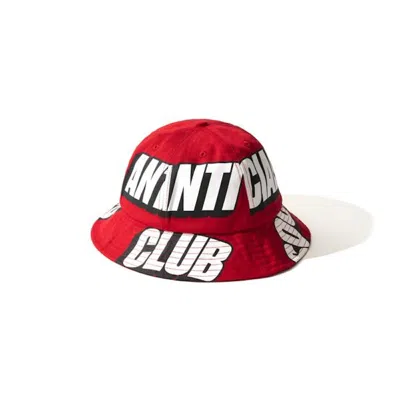 Pre-owned Anti Social Club Interest Los Bucket Cap In Red