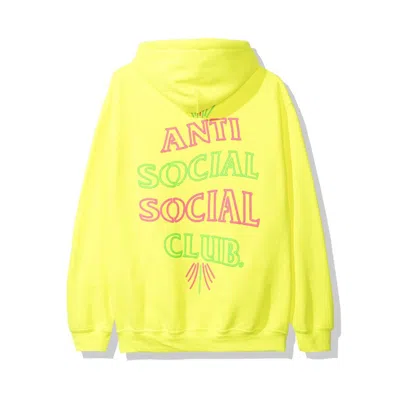 Pre-owned Anti Social Club Men's  777 Hoodie (fw19) In Neon Green