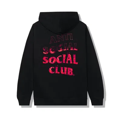 Pre-owned Anti Social Club Men's  A Fire Inside Pink Flame Hoodie In Black
