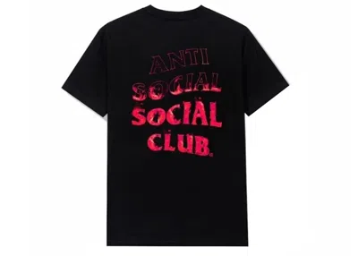 Pre-owned Anti Social Club Men's  A Fire Inside Pink Flame Tee Shirt In Black