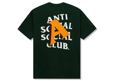 Pre-owned Anti Social Club Men's  A Is For Tee Shirt In Green