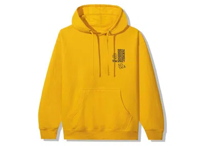 Pre-owned Anti Social Club Men's  All Talk On A Blog Hoodie In Gold
