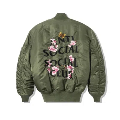 Pre-owned Anti Social Club Men's  Alpha Industries X Assc Ma1 Jacket In Sage In Green