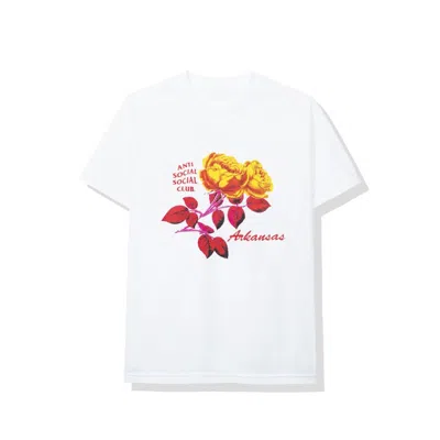 Pre-owned Anti Social Club Men's  Arkansas Tee Shirt In White