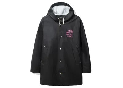 Pre-owned Anti Social Club Men's  Assc X Stutterheim Raincoat In Black