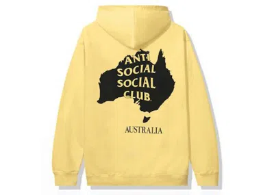Pre-owned Anti Social Club Men's  Australia Hoodie In Yellow