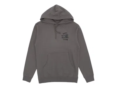 Pre-owned Anti Social Club Men's  Bat Emoji Hoodie Black In Charcoal In Gray
