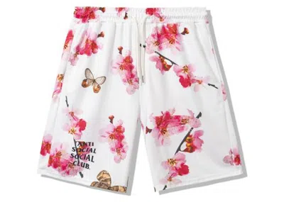 Pre-owned Anti Social Club Men's  Be My Butterfly Mesh Shorts In White