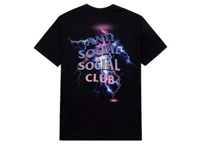 Pre-owned Anti Social Club Men's  Bolt From The Blue T-shirt In Black