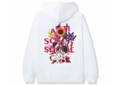 Pre-owned Anti Social Club Men's  Bouquet For The Old Days Hoodie In White