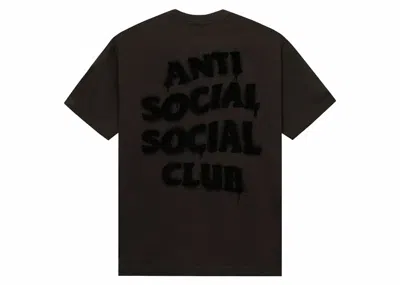 Pre-owned Anti Social Club Men's  Burn It Down Tee Shirt In Brown