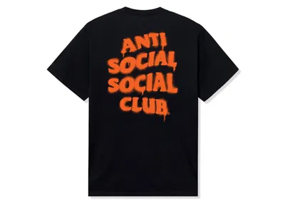 Pre-owned Anti Social Club Men's  Burn It Down Tee Shirtin Black/orange
