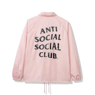 Pre-owned Anti Social Club Men's  Burn Out Coach Jacket (fw19) In Pink
