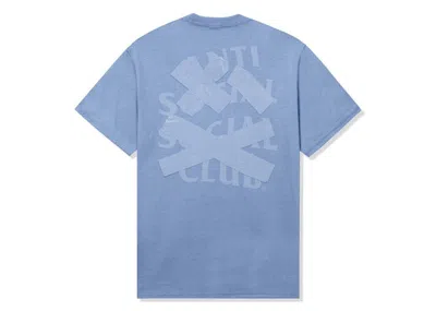 Pre-owned Anti Social Club Men's  Cancelled Again Tonal Tee Shirt In Blue