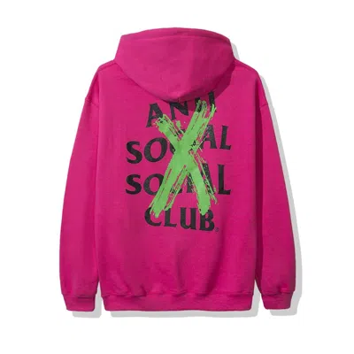Pre-owned Anti Social Club Men's  Cancelled Remix Hoodie (fw19) In Pink