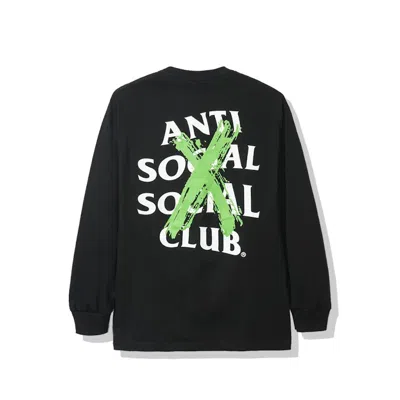 Pre-owned Anti Social Club Men's  Cancelled Remix Long Sleeve Tee Shirt (fw19) In Black
