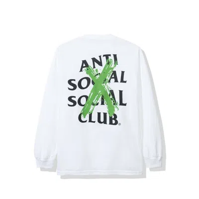 Pre-owned Anti Social Club Men's  Cancelled Remix Long Sleeve Tee Shirt (fw19) In White