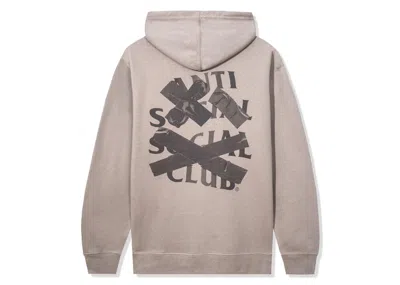 Pre-owned Anti Social Club Men's  Cancelled Tonal Hoodie In Cement In Gray