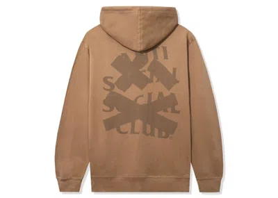 Pre-owned Anti Social Club Men's  Cancelled Tonal Hoodie In Saddle