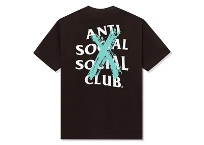 Pre-owned Anti Social Club Men's  Cancelled Vip Only Drop Tee Shirt In Brown
