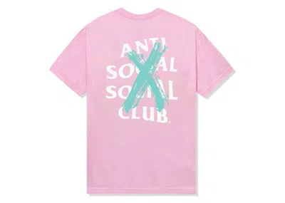 Pre-owned Anti Social Club Men's  Cancelled Vip Only Drop Tee Shirt In Pink