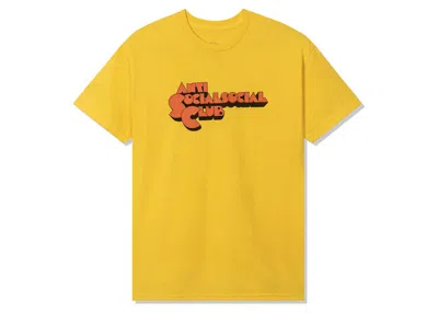 Pre-owned Anti Social Club Men's  Clamps Daisy Tee Shirt In Yellow