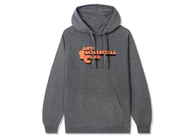 Pre-owned Anti Social Club Men's  Clamps Gunmetal Hoodie In Heather