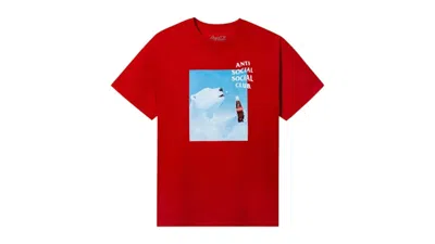 Pre-owned Anti Social Club Men's  Cocacola Pb Snowflake Tee Shirt In Red