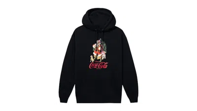 Pre-owned Anti Social Club Men's  Cocacola Santa Hoodie In Black