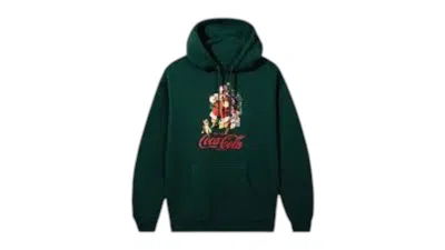Pre-owned Anti Social Club Men's  Cocacola Santa Hoodie In Green