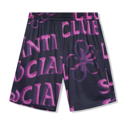 Pre-owned Anti Social Club Men's  Coral Crush Mesh Bored Shorts In Black