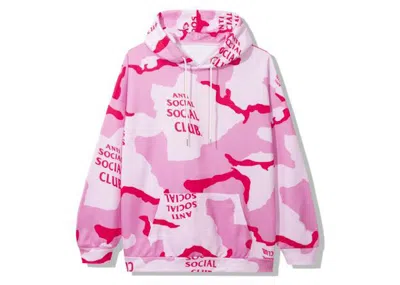 Pre-owned Anti Social Club Men's  Cotton Candy Hoodie In Pink Camo