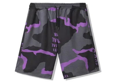 Pre-owned Anti Social Club Men's  Cotton Candy Shorts In Black Camo